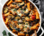 Flavorful Eggplant Pasta Bake with Tomato and Zucchini